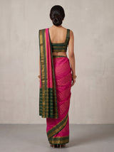 MIMOSA Strawberry Mysore Silk Saree — pose 2 styling detail