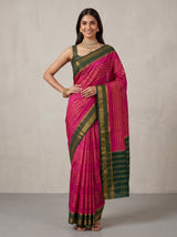 MIMOSA Strawberry Mysore Silk Saree — pose 4 styling detail
