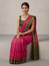 MIMOSA Strawberry Mysore Silk Saree — pose 8 styling detail