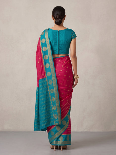 MIMOSA Gajari Mysore Silk Saree — pose 2 styling detail