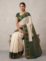 MIMOSA Half White Mysore Silk Saree — pose 8 styling detail