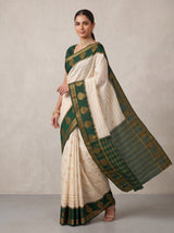 MIMOSA Half White Mysore Silk Saree — pose 9 styling detail