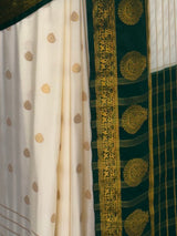 MIMOSA Half White Mysore Silk Saree — fleets shot full lifestyle