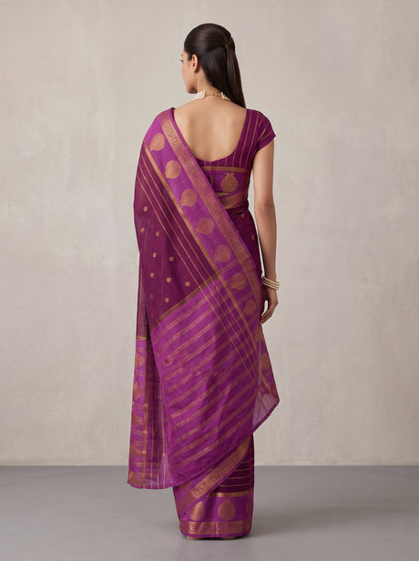 MIMOSA Jamun Mysore Silk Saree — pose 2 styling detail