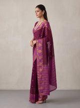 MIMOSA Jamun Mysore Silk Saree — pose 3 styling detail