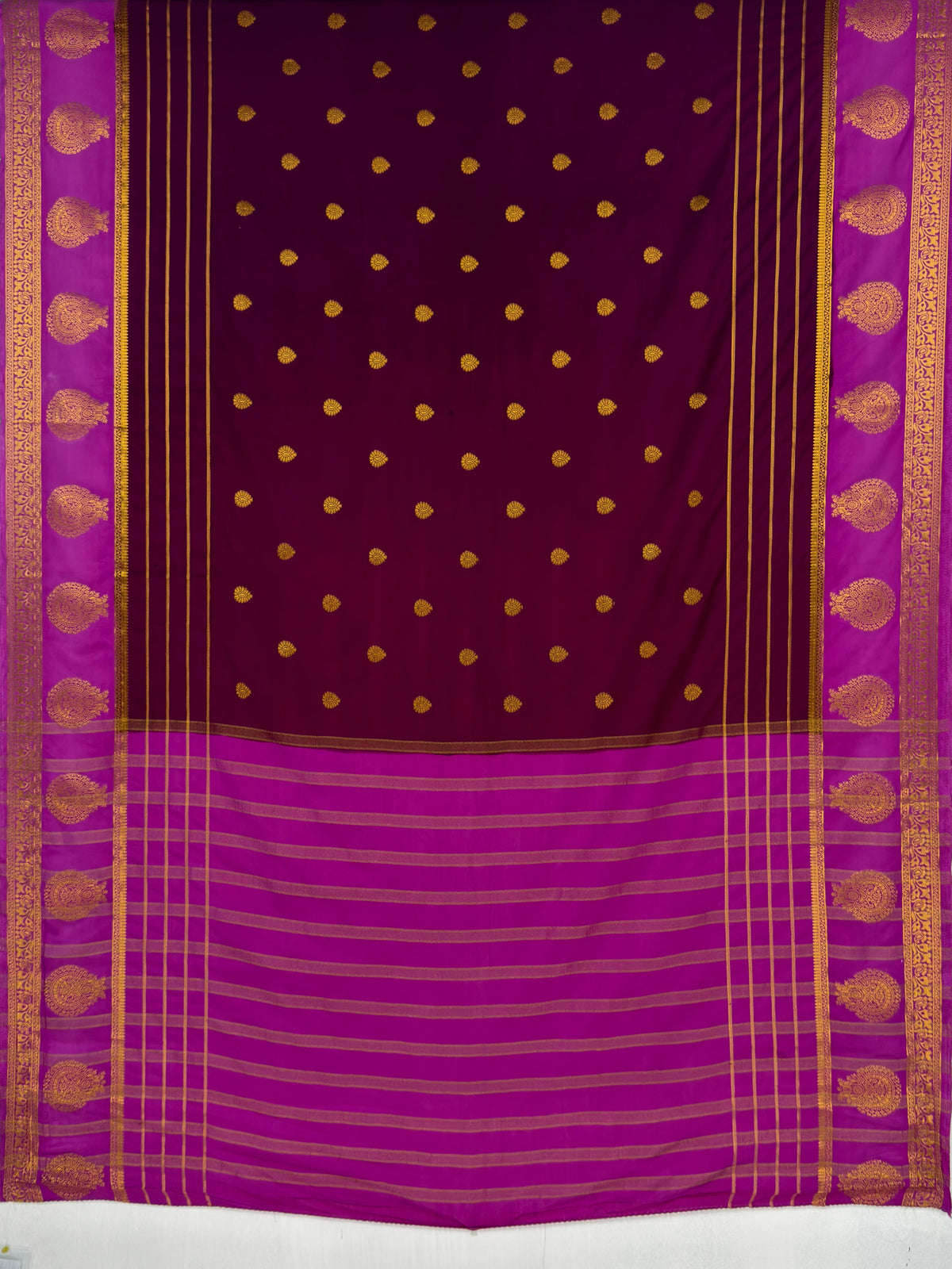 MIMOSA Jamun Mysore Silk Saree — pallu and zari work detail