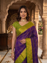 MIMOSA Jamun Mysore Silk Crepe Saree — pose 10 styling detail