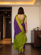 MIMOSA Jamun Mysore Silk Crepe Saree — Saree shot pallu + body