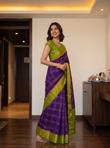 MIMOSA Jamun Mysore Silk Crepe Saree — pose 5 styling detail