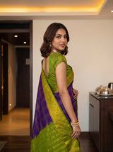 MIMOSA Jamun Mysore Silk Crepe Saree — pose 7 styling detail
