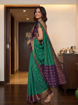 MIMOSA Rama Mysore Silk Crepe Saree — pose 5 styling detail