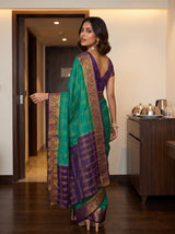 MIMOSA Rama Mysore Silk Crepe Saree — pose 7 styling detail