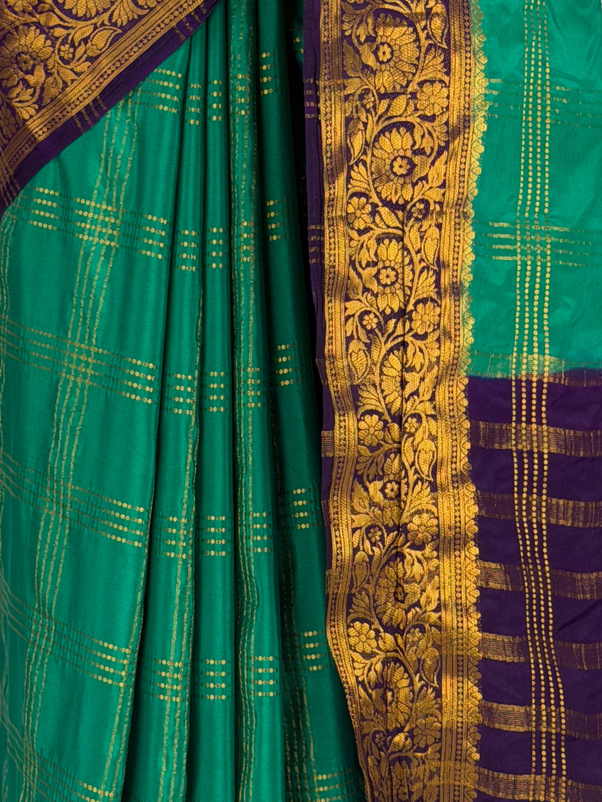 MIMOSA Rama Mysore Silk Crepe Saree — fleets shot full lifestyle