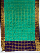 MIMOSA Rama Mysore Silk Crepe Saree — pallu and zari work detail