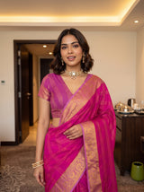MIMOSA Rani Mysore Silk Crepe Saree — pose 10 styling detail