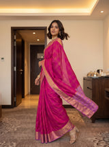 MIMOSA Rani Mysore Silk Crepe Saree — pose 9 styling detail