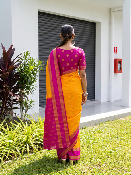 MIMOSA Gold Mysore Silk Saree — pose 2 styling detail