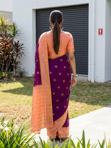 MIMOSA Jamun Mysore Silk Saree — pose 2 styling detail