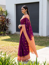 MIMOSA Jamun Mysore Silk Saree — pose 3 styling detail