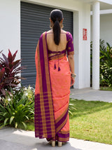 MIMOSA Peach Mysore Silk Saree — pose 2 styling detail