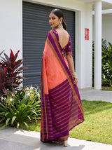 MIMOSA Peach Mysore Silk Saree — pose 7 styling detail