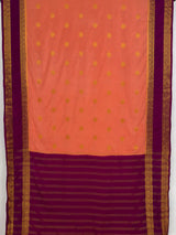 MIMOSA Peach Mysore Silk Saree — pallu and zari work detail