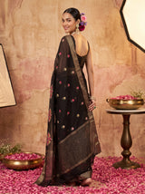 MIMOSA Black Jaipur Saree — pose 7 styling detail