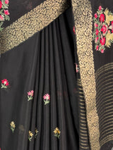 MIMOSA Black Jaipur Saree — fleets shot full lifestyle