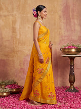 MIMOSA Gold Jaipur Saree — pose 3 styling detail