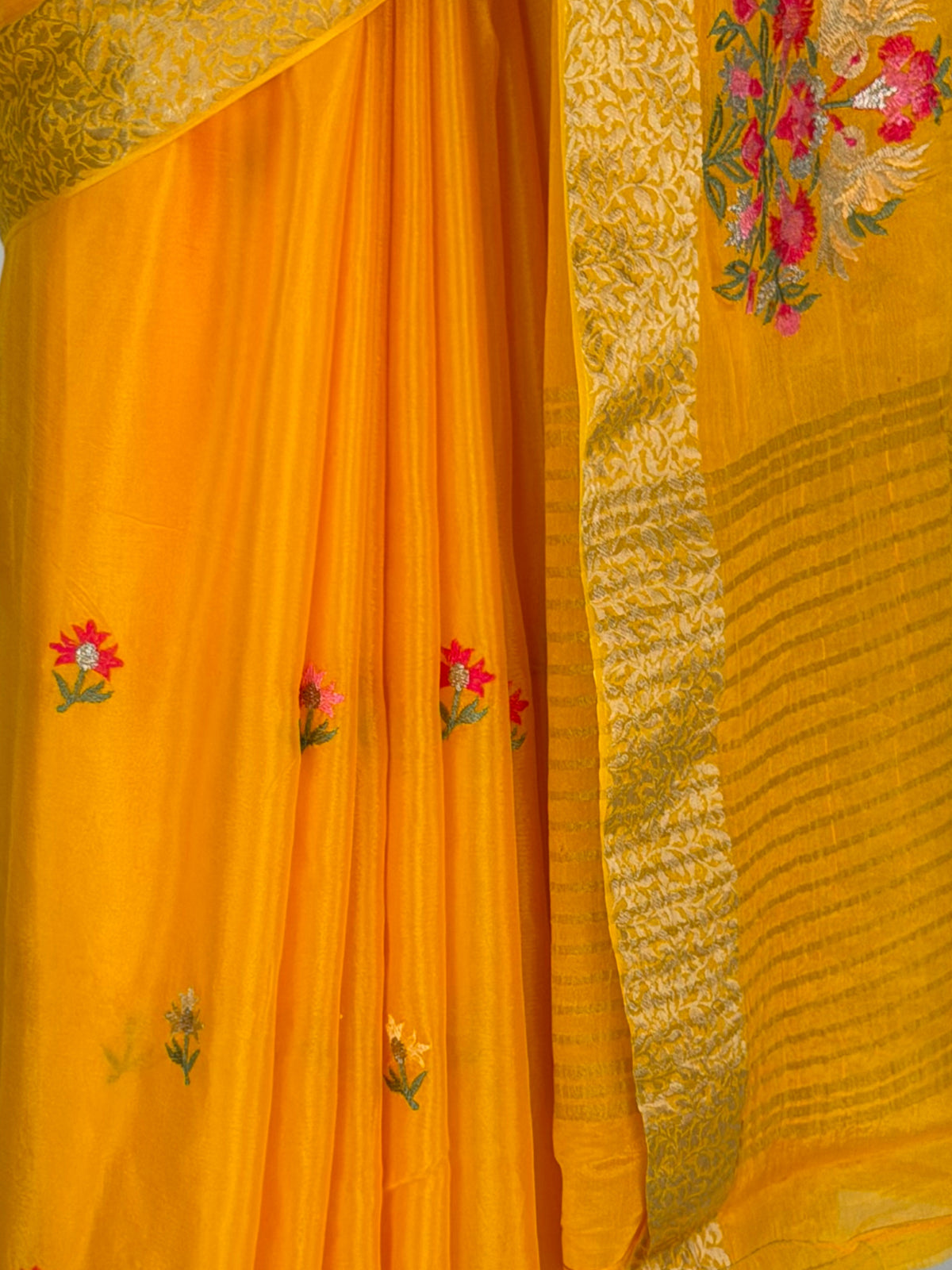 MIMOSA Gold Jaipur Saree — fleets shot full lifestyle