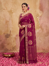 MIMOSA Magenta Jaipur Saree — pose 10 styling detail