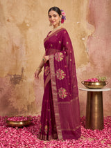 MIMOSA Magenta Jaipur Saree — pose 5 styling detail