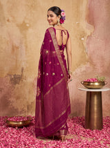 MIMOSA Magenta Jaipur Saree — pose 7 styling detail