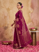 MIMOSA Magenta Jaipur Saree — pose 9 styling detail