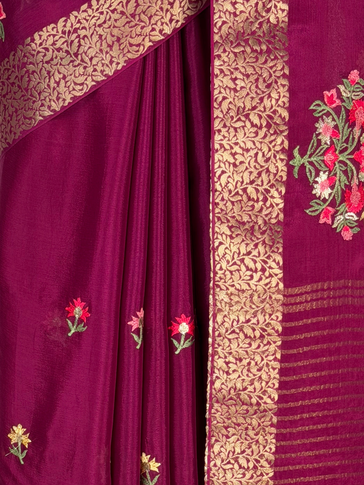 MIMOSA Magenta Jaipur Saree — fleets shot full lifestyle