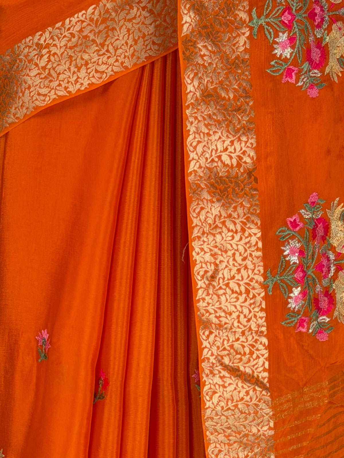 MIMOSA Orange Jaipur Saree — fleets shot full lifestyle