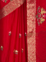 MIMOSA Red Jaipur Saree — fleets shot full lifestyle