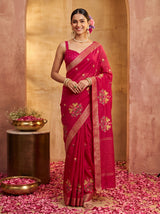 MIMOSA Rani Jaipur Saree — front view on mannequin