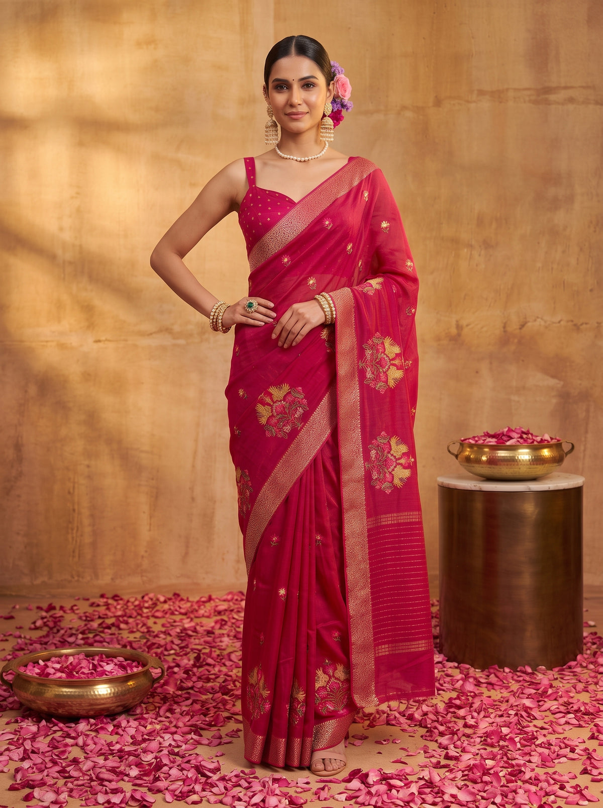 MIMOSA Rani Jaipur Saree — pose 4 styling detail