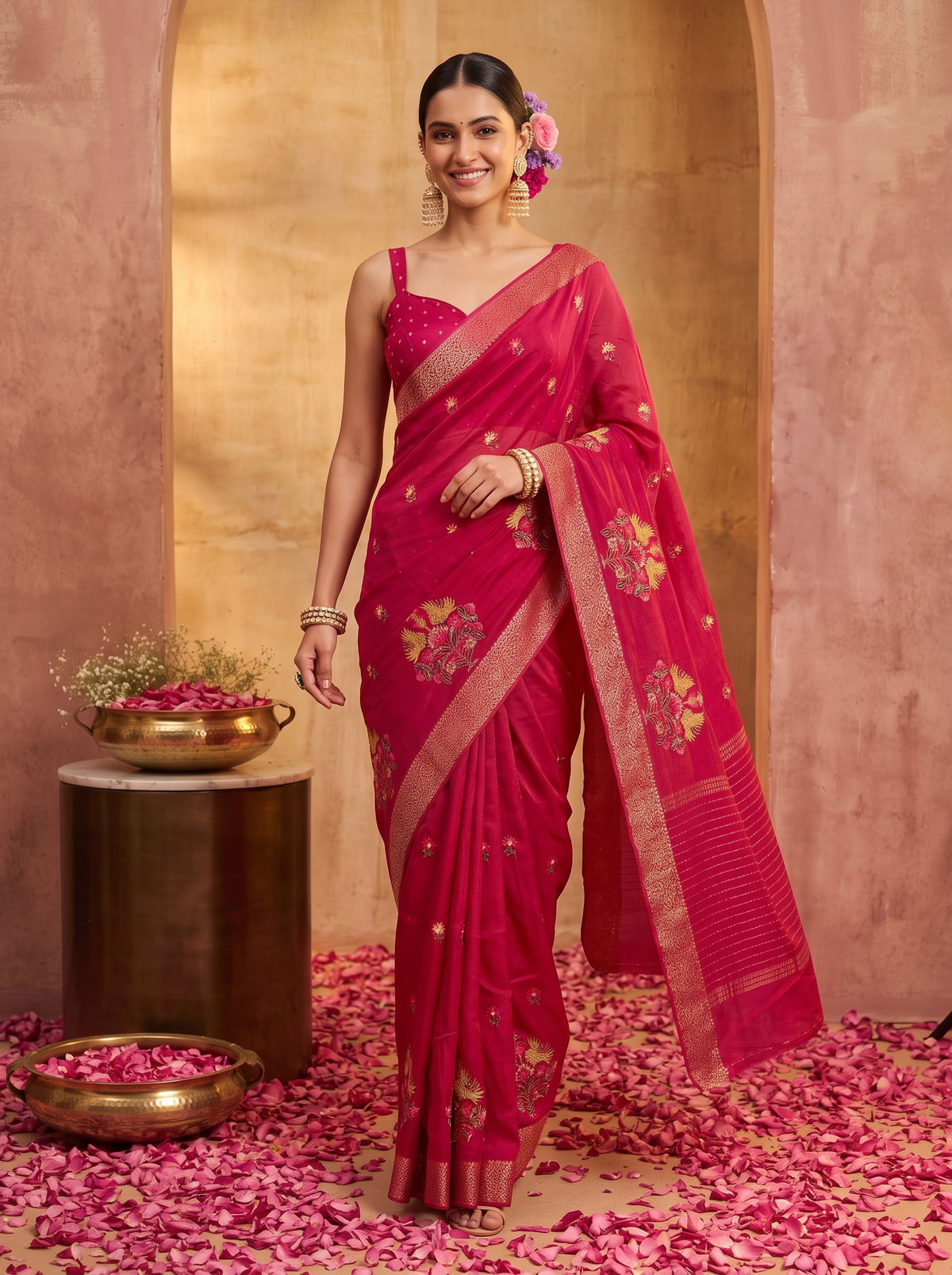 MIMOSA Rani Jaipur Saree — pose 6 styling detail