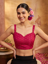 MIMOSA Rani Jaipur Saree — blouse close-up