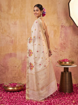 MIMOSA White Jaipur Saree — pose 8 styling detail