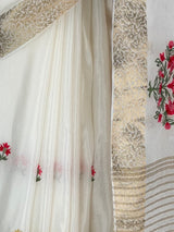 MIMOSA White Jaipur Saree — fleets shot full lifestyle