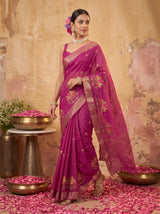 MIMOSA Wine Jaipur Saree — pose 6 styling detail