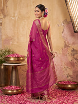 MIMOSA Wine Jaipur Saree — pose 7 styling detail