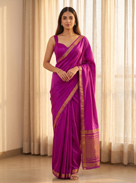 MIMOSA Lavender Mysore Silk Crepe Saree — AI Model lifestyle pose
