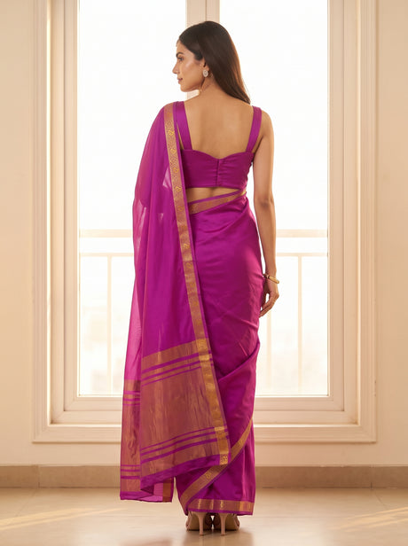 MIMOSA Lavender Mysore Silk Crepe Saree — saree shot pallu body