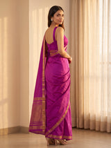 MIMOSA Lavender Mysore Silk Crepe Saree — pose 7 styling detail