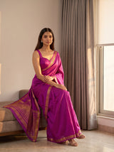 MIMOSA Lavender Mysore Silk Crepe Saree — pose 8 styling detail