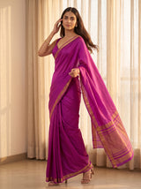 MIMOSA Lavender Mysore Silk Crepe Saree — pose 9 styling detail